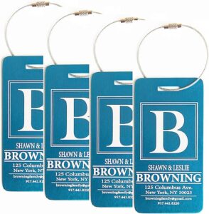 Personalized Luggage Tags blue in color