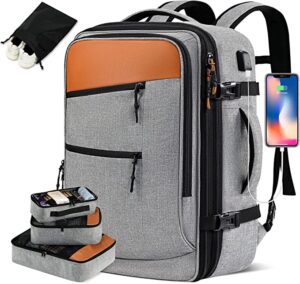 Gray travel backpack