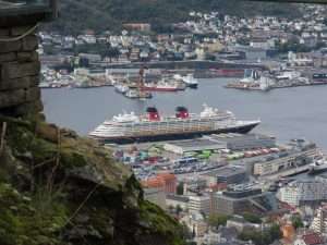 Disney cruise ship in the port of Norway